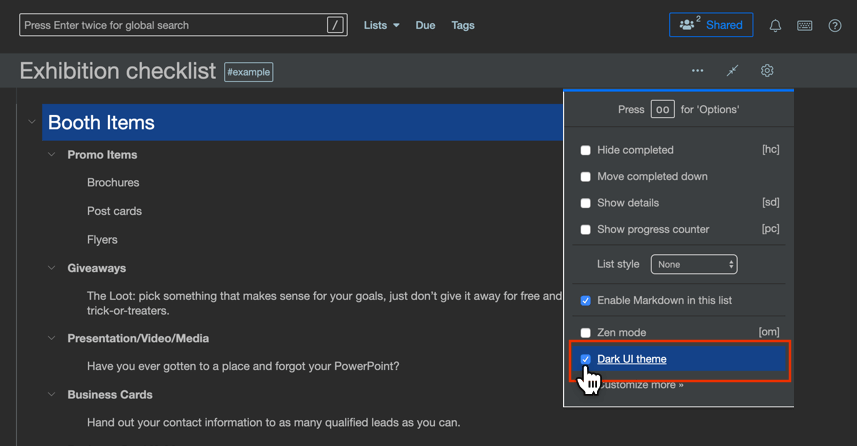 Multi-selection on a filtered list