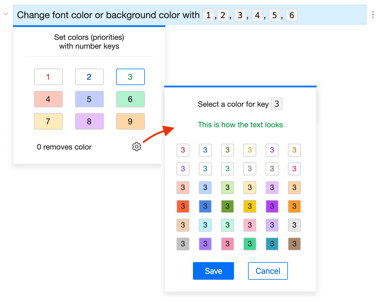 Customize priority colors in the Colors dialog window