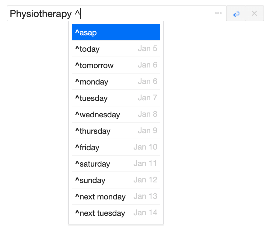 Add due date with smart syntax