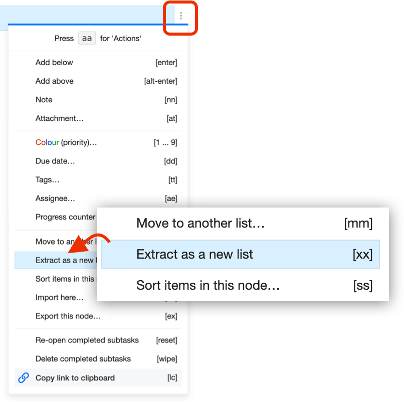 Extract a branch as a new list