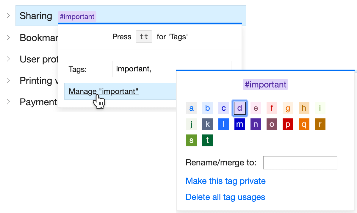 Manage your tags